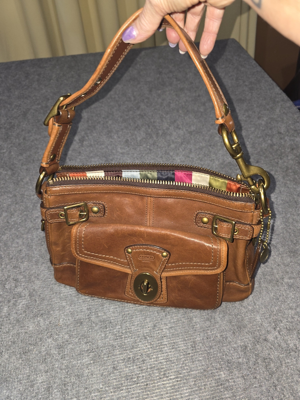 Vintage Coach Legacy 11127 Whiskey Leather Shoulder Bag 65th Anniversary Y2K